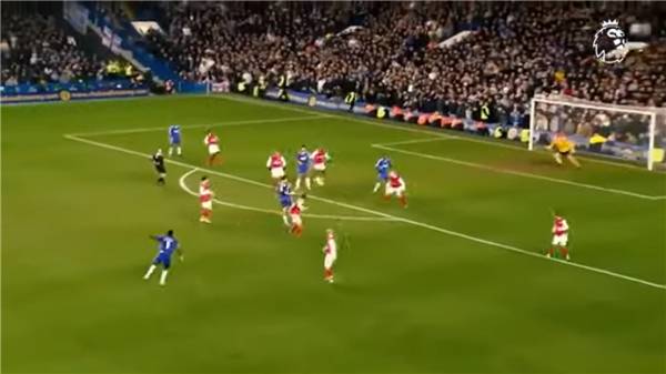 에시앙의 아스널 FC전 득점 장면. 사진｜프리미어리그 공식 SNS