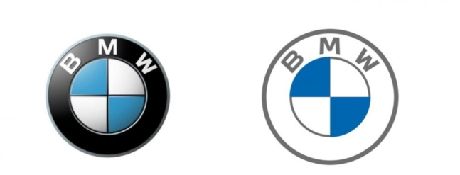 BMW 기존 로고(왼쪽)와 새로운 로고/사진제공=BMW