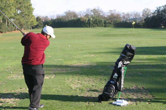 천연 잔디가 깔려 있는 오거스타내셔널의 프랙티스 레인지다.