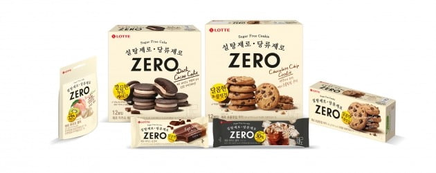 롯데제과는 지난달 출시한 무설탕 디저트 브랜드 '제로'(ZERO)의 총 판매액이 20억원을 돌파했다고 23일 밝혔다. 사진=롯데제과