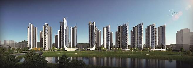 롯데건설이 최근 수주한 이문4 재정비촉진구역 재개발정비사업 투시도./롯데건설 제공