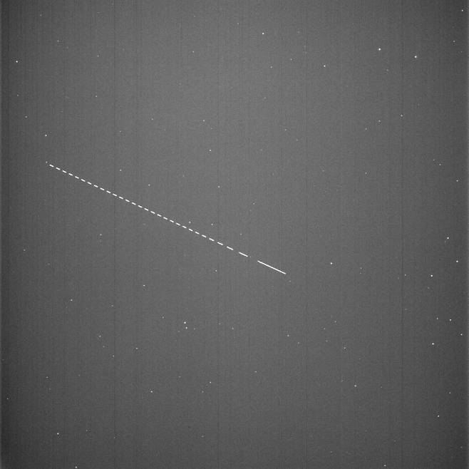 OWL-Net으로 관측한 누리호 더미위성. 사진=한국천문연구원