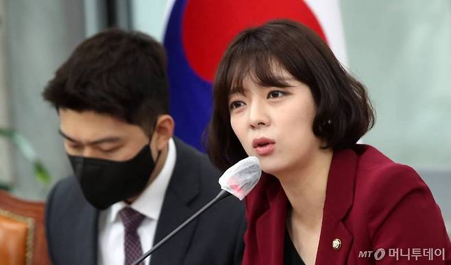 배현진 국민의힘 최고위원이 23일 서울 여의도 국회에서 열린 국민의힘 최고위원회의에서 발언하고 있다.  /사진제공=뉴시스