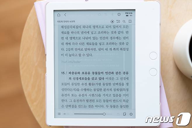 전자잉크 특성상 발생하는 화면 잔상 현상. 2022.6.25/뉴스1 © News1 이기범 기자