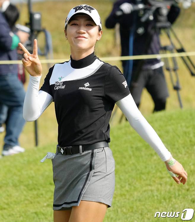 리디아고가 2021 하나금융그룹 챔피언십 당시 최종라운드 1번홀에서 티샷 후 이동하고 있다. (하나금융그룹 챔피언십 대회본부 제공) 2021.10.3/뉴스1