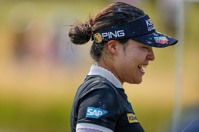 Jun 26, 2022; Bethesda, Maryland, USA; In Gee Chun celebrates after wining the KPMG Women's PGA Championship golf tournament at Congressional Country Club. Mandatory Credit: Scott Taetsch-USA TODAY Sports  <저작권자(c) 연합뉴스, 무단 전재-재배포 금지>