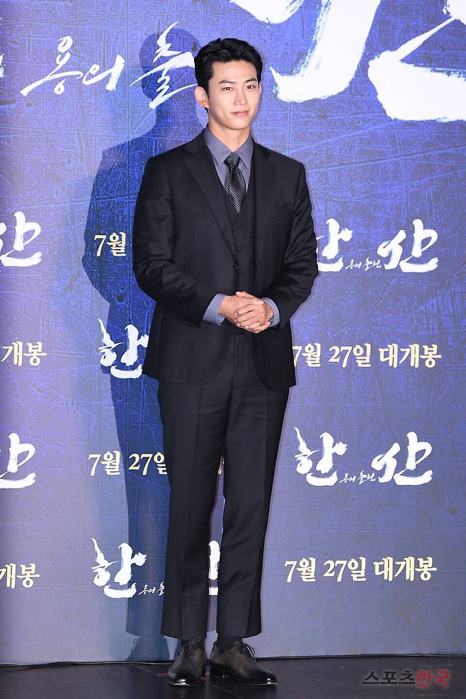 한산: 용의 출현' 제작보고회에 참석한 옥택연. ⓒ이혜영 기자 lhy@hankooki.com