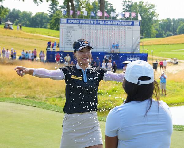 2022년 미국여자프로골프(LPGA) 투어 메이저 대회 KPMG 위민스 PGA챔피언십 우승을 차지한 전인지 프로. 사진제공=Darren Carroll_PGA of America