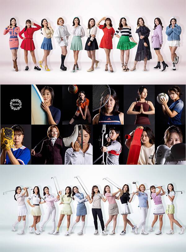 한국여자프로골프(KLPGA) 투어 홍보모델인 (가나다순) 김재희, 박민지, 박현경, 송가은, 안지현, 이가영, 이소미, 임희정, 장하나, 조아연, 허다빈 프로가 다양한 콘셉트로 화보 촬영을 했다. 사진제공=KLPGA