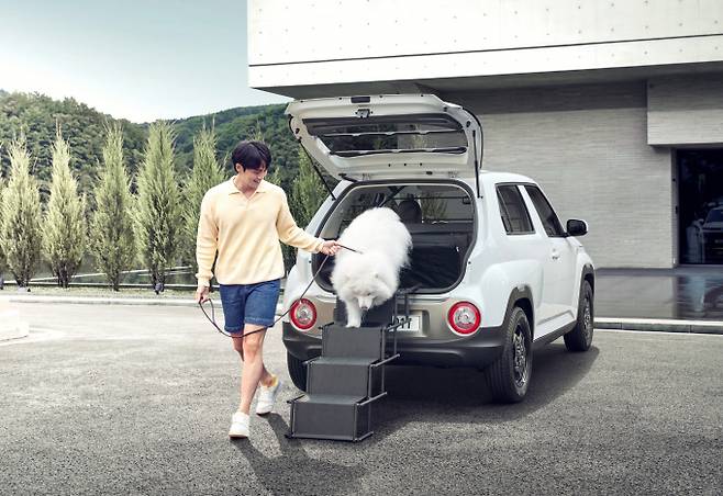 현대차가 다양한 고객 만족을 위한 캐스퍼 커스터마이징 상품을 내놨다. 사진은 중·소형견 펫팸족을 위한 '펫 프렌들리' 테마 상품. /사진=현대차