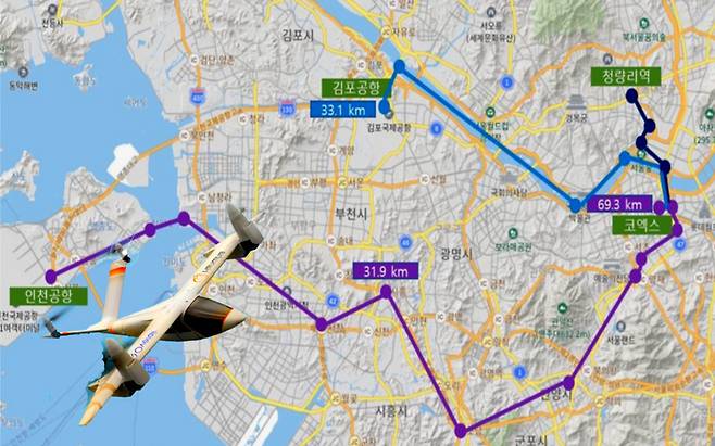 정부는 오는 2025년 ‘하늘을 나는 택시’로 불리는 UAM(도심항공모빌리티) 서비스의 상용화를 목표로 하고 있다. [한화시스템, 국토교통부 제공]