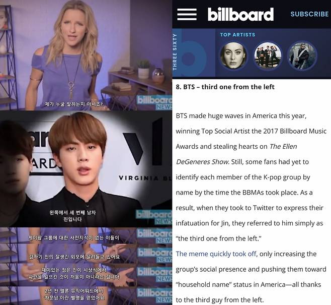 방탄소년단 진, '가장 잘생긴 92년생 K팝 아이돌' 1위..'비주얼 킹'