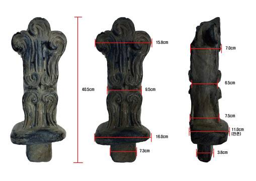 취두에 부착하는 칼자루 모양 토제 장식품인 ‘검파’(사진=문화재청).