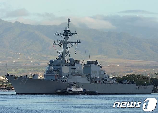 지난 2016년 6월 실시된 한미일 3국의 '미사일 경보 훈련'(퍼시픽 드래곤)에 참가한 미 해군 구축함 '존 폴 존스' (미군 인도·태평양사령부) © 뉴스1