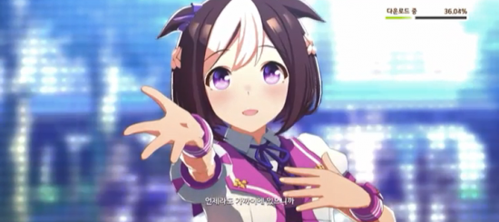 게임 내에서 경주를 마치면 캐릭터들이 음악에 맞춰 공연을 한다. 1위를 차지한 캐릭터는 가장 주목을 받는 무대 정가운데를 차지하게 된다. 사진=‘우마무스메 프리티더비’ 게임 갈무리