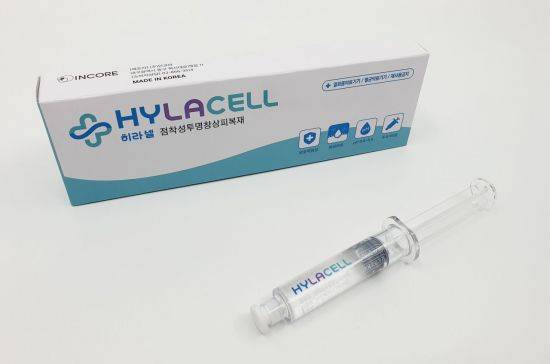 의료기기 연구개발 전문기업인 인코아는 최근 2등급 점착성투명창상피복재 히라셀(Hylacell)을 출시했다.[이미지출처=인코아]