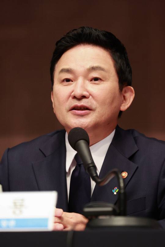 원희룡 국토교통부 장관이 29일 서울 프레스센터에서 열린 관훈토론회에서 발언하고 있다. 사진=국토교통부 제공