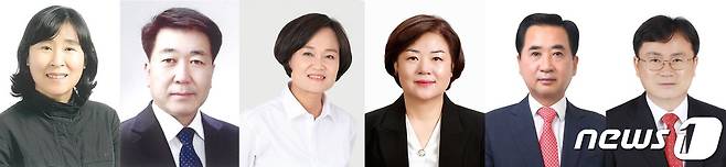 박경옥, 이수영, 강진희, 김정희, 김영철, 박기홍 의원(왼쪽부터)© 뉴스1