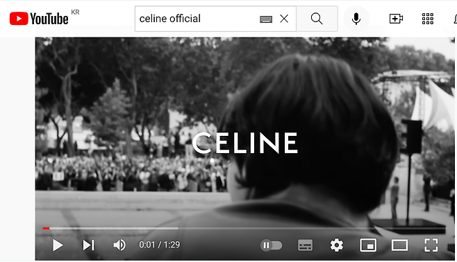 셀린느 옴므 썸머쇼23 공식 영상. 유튜브
