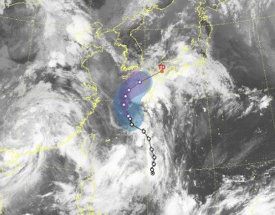 태풍 에어리의 예상 진행 경로. 기상청