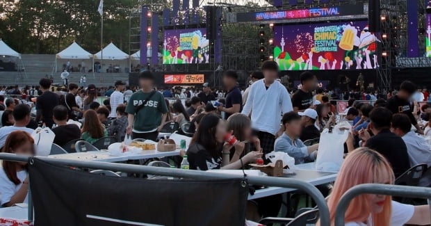 '2019 대구 치맥 페스티벌' 에서 방문객들이 치킨과 맥주를 즐기고 있다. / 자료 한국치맥산업협회
