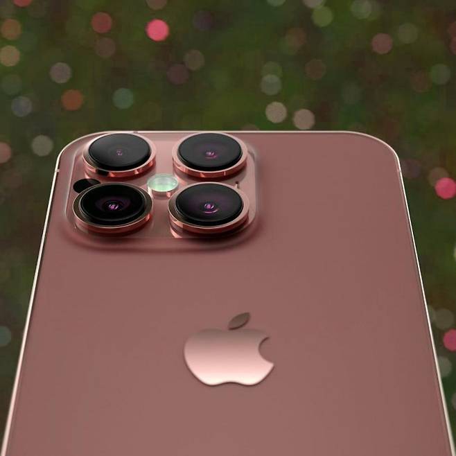 애플이 올 가을 출시 예정인 아이폰14의 브라운 핑크 색상 예상 이미지. [Bomb14 홈페이지]