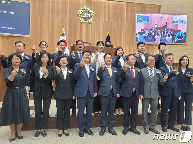 4일 국민의힘 의원들의 보이콧 속에 반쪽으로 진행된 세종시의회 개원식 모습. © 뉴스1 DB