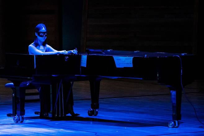 Pianist Son Yeol-eum performs during the opening concert of Music in PyeongChang on Saturday. She is the artistic director of South Korea's major music event. (Music in PyeongChang)