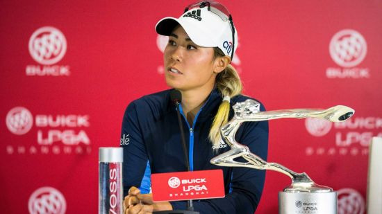 대니엘 강이 2019년 뷰익LPGA상하이에서 2연패에 성공한 인터뷰를 하고 있다. 사진제공=LPGA