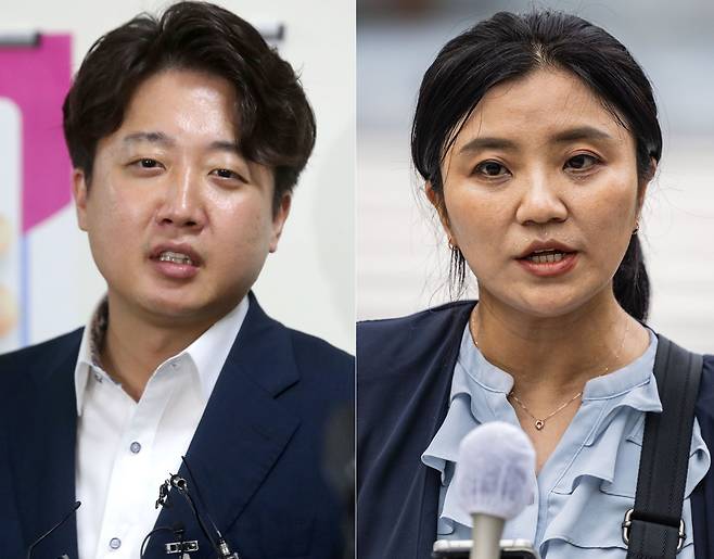 이준석(왼쪽) 국민의힘 대표와 김소연 변호사. /뉴스1, 연합뉴스