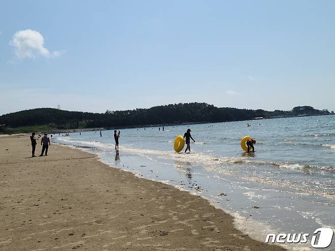 피서객들이 서천 춘장대해수욕장에서 해수욕을 즐기고 있다. © 뉴스1 김낙희