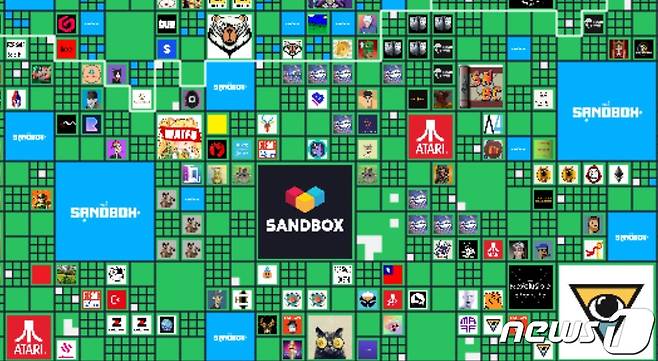 국내 기업 샌드박스네트워크가 메타버스 플랫폼  '더 샌드박스'에서 매수한 NFT 땅. 더 샌드박스 사이트 캡처© 뉴스1