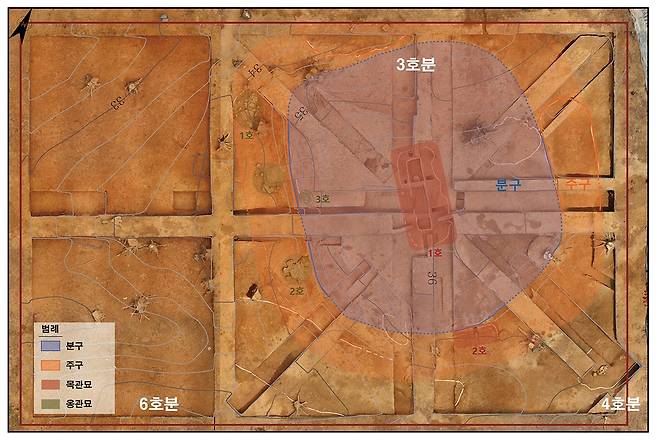 원상운 고분군의 3호 고분 유구 배치 모습 [국립완주문화재연구소 제공. 재판매 및 DB 금지]