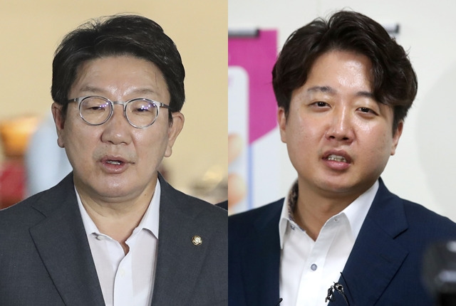 국민의힘 권성동 대표 직무대행 겸 원내대표(왼쪽 사진)과 이준석 대표. 연합뉴스