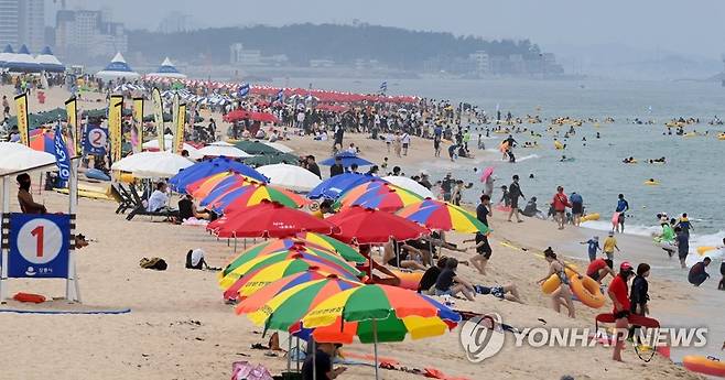 경포 해수욕장 피서객 [연합뉴스 자료사진]