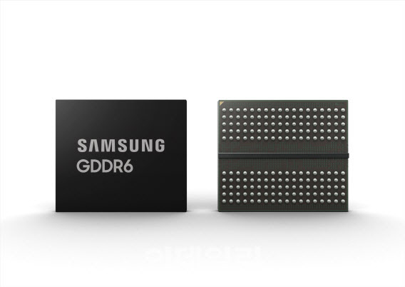 ▲삼성전자가 개발한 업계 최고 속도의 ‘24Gbps GDDR6(Graphics Double Data Rate) D램. (사진=삼성전자)