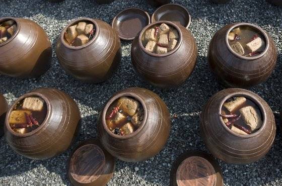 전남 강진 된장마을에 있는 장독들. 중앙일보