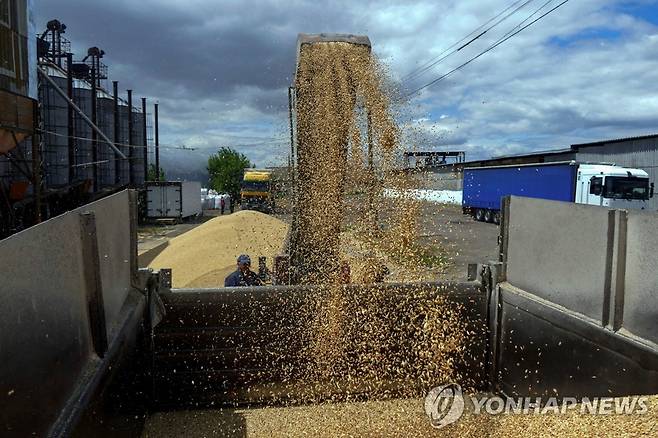 오데사 항구에 넘쳐나는 밀 [로이터=연합뉴스 자료사진. 재판매 및 DB 금지]