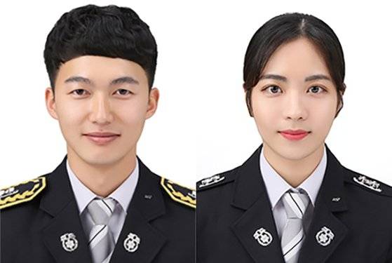 LG복지재단은 바다에 빠진 사람을 구한 부부 소방관 강태우(왼쪽)·김지민씨에게 'LG 의인상'을 수여했다고 27일 밝혔다. [사진= LG그룹]