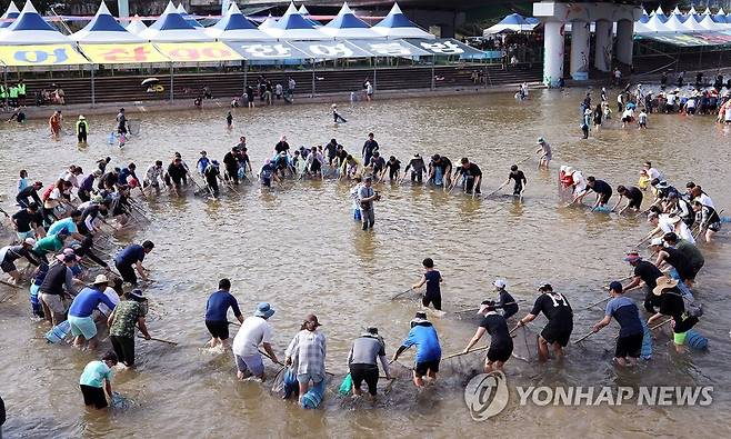 2019년 봉화은어축제 반두잡이 [연합뉴스 자료 사진]