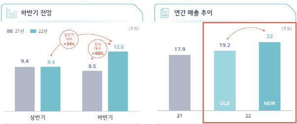 LG에너지솔루션의 올해 하반기·연간 매출액 전망 (그래픽=LG에너지솔루션)