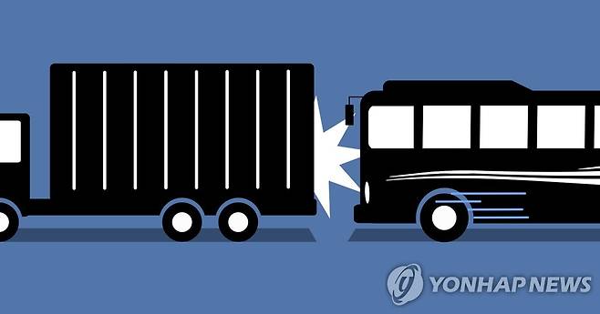 관광버스 - 대형화물차 추돌사고 (PG) [권도윤 제작] 일러스트