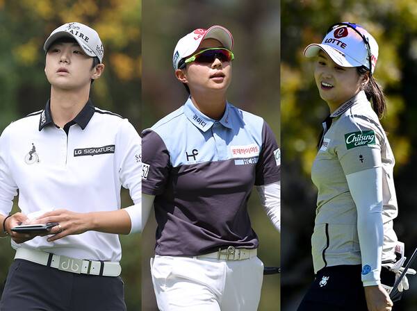 2022년 미국여자프로골프(LPGA) 투어 메이저 골프대회 AIG여자오픈에 출전한 박성현, 김효주(사진제공=KLPGA). 최혜진 프로(사진제공=Getty Images_LPGA)