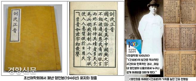 간송 전형필(1906~1962)은 해방 이후인 1946년 조선어학회(한글학회)에 해례본을 영인할 수 있도록 허락했다.간송은 가치있는 문헌을 오래 보존하는 최선의 방법은 바로 ‘공유’라 여겼다. <한글학회 100년사>(2009년)는 “<간송본>의 발견은 역사적인 사건이요 민족적인 경사였다…마침내 영인본이 나옴으로써 누구나 쉽게 해례본을 대하게 됐다>고 평가했다.