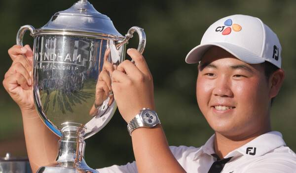 2022년 미국프로골프(PGA) 투어 윈덤 챔피언십 우승을 차지한 김주형 프로. 사진제공=PGA투어가 제공한 영상 캡처
