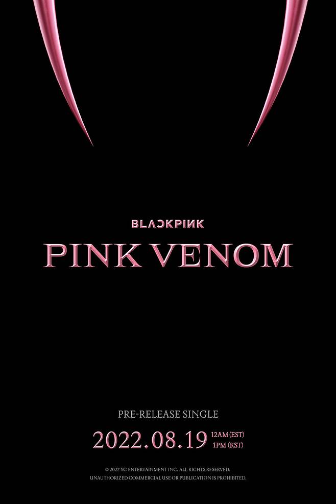 Poster for Blackpink’s new single “Pink Venom” (YG Entertainment)