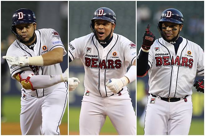 ▲ 안타를 칠 때마다 다양한 세리머니를 펼치는 두산 베어스 호세 미구엘 페르난데스 ⓒ 두산 베어스