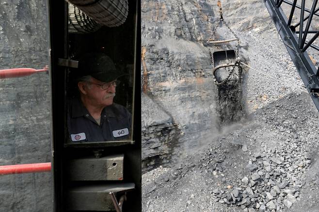 미국 펜실베이니아주 뉴캐슬의 석탄 광산.