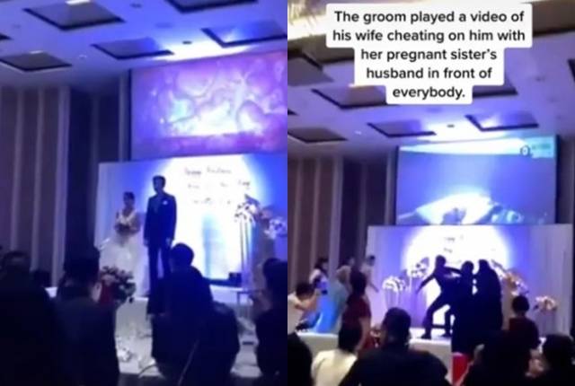 2019년 12월 중국 푸젠성에서 신랑이 결혼식장에서 신부의 불륜을 폭로한 영상 캡처. 최근 틱톡에서 재조명되며 다시금 화제가 되고 있다. 틱톡 캡처