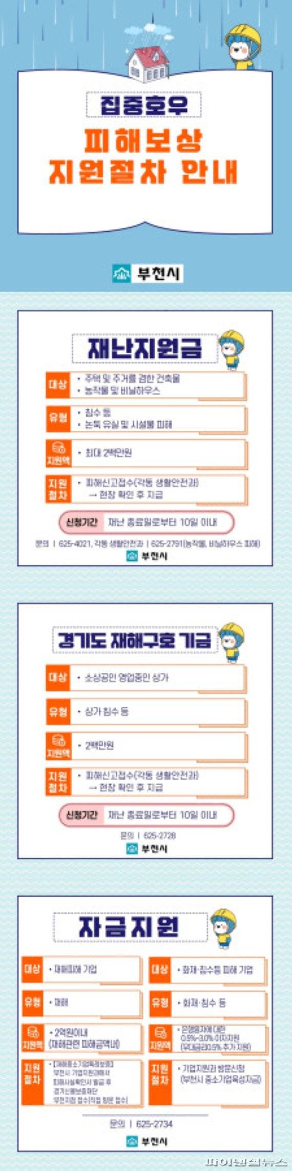 부천시 폭우 피해보상 안내문. 사진제공=부천시